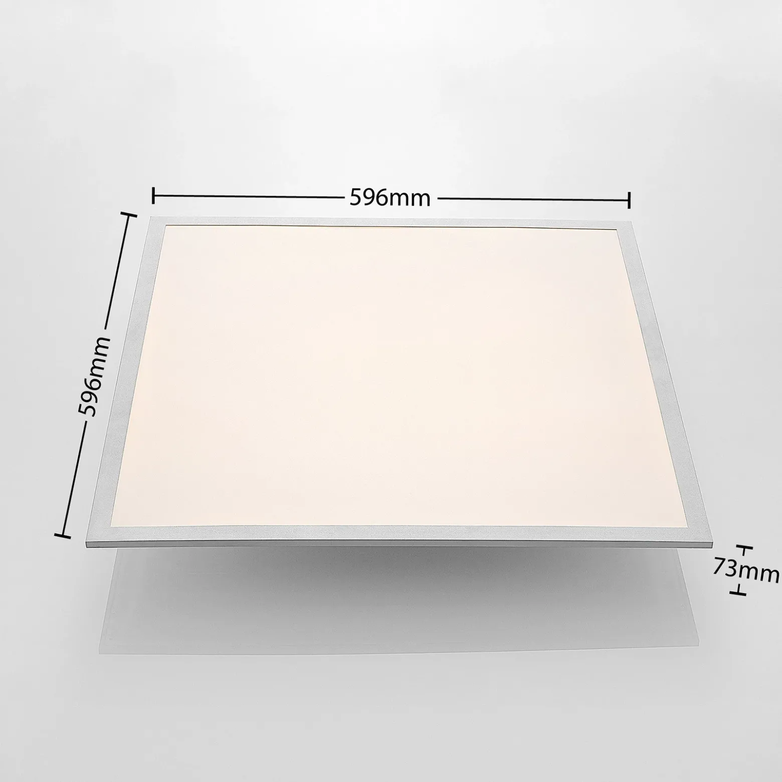 Panel LED Lindby Stenley, 4000 K, 60 cm x 60 cm, plateado/blanco