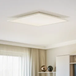 Panel LED Livel de Lindby, 4000 K, 62 cm x 62 cm, plateado, metal