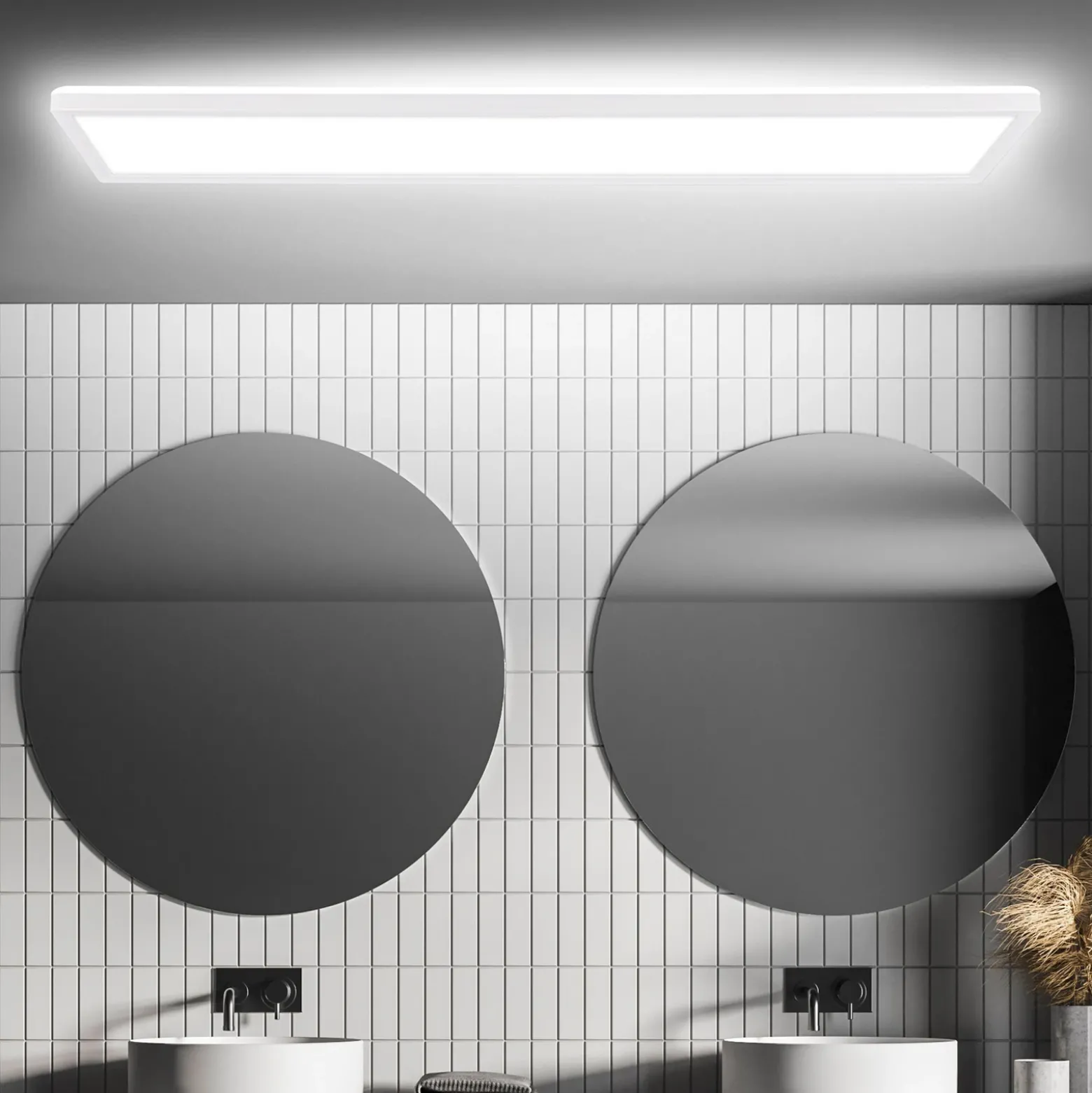 Panel LED Move, sensor, 98 x 20 cm, IP44, plástico, blanco