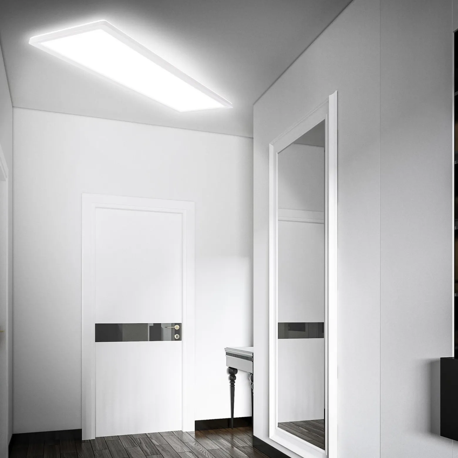 Panel LED Move, sensor, 98 x 20 cm, IP44, plástico, blanco