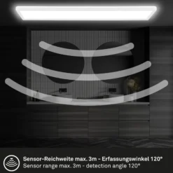 Panel LED Move, sensor, 98 x 20 cm, IP44, plástico, blanco