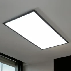 Panel LED Nelios de Lindby, 120 x 60 cm, CCT, negro, metal