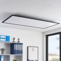 Panel LED Nelios de Lindby, 120 x 60 cm, CCT, negro, metal