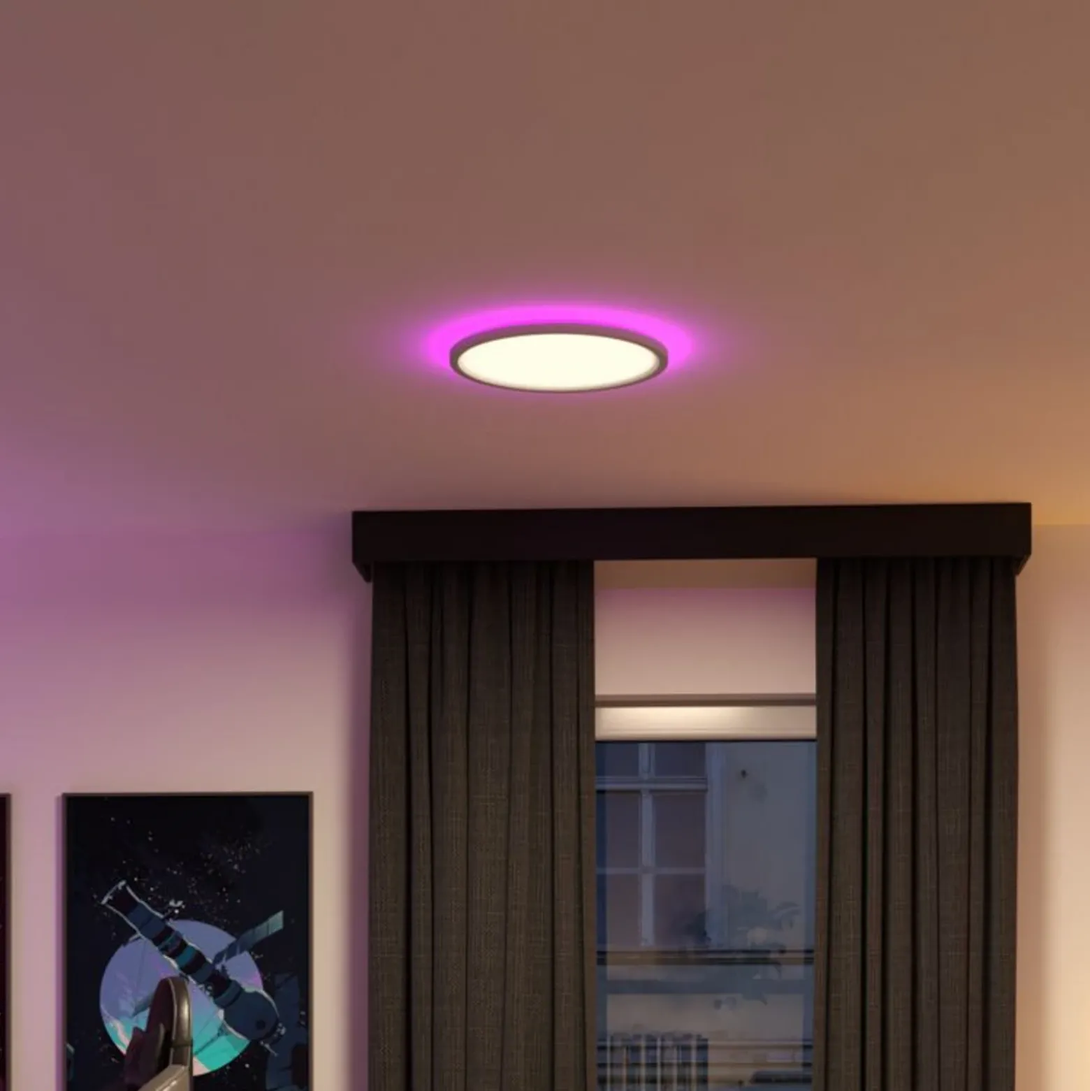 Panel LED Paulmann Atria Shine, Ø 40 cm, RGBW, blanco, IP20, atenuable.