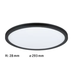 Panel LED Paulmann Atria Shine negro, Ø 29 cm, 3000 K, encendido/apagado
