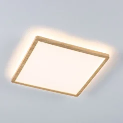 Panel LED Paulmann Atria Shine de 29 cm, acabado madera, IP44, 3000 K,