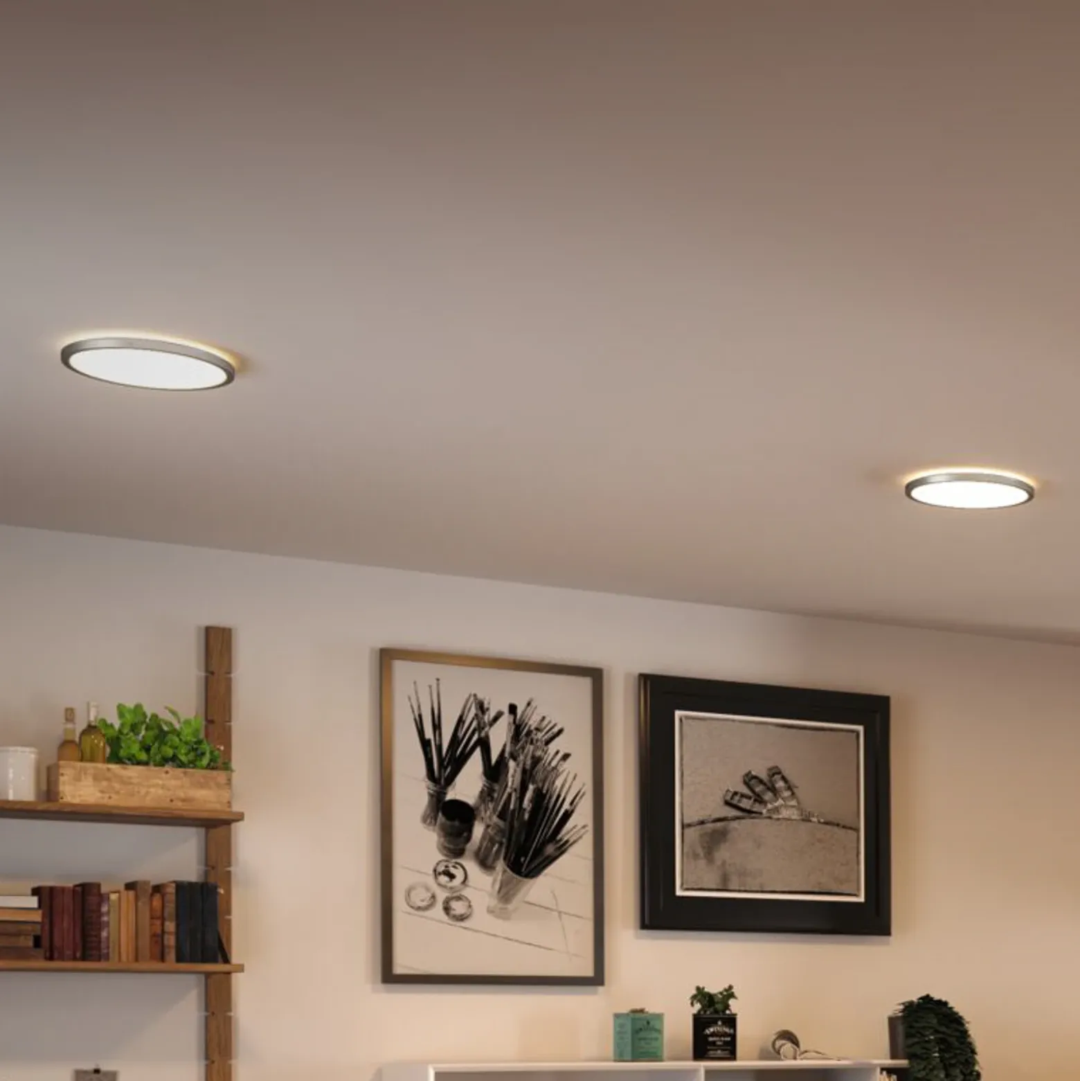 Panel LED Paulmann Atria Shine cromado, Ø 19 cm, 3000 K, encendido/apagado, IP20