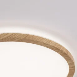Panel LED Paulmann Atria Shine, Ø 42 cm, acabado madera, IP44, 4000 K,