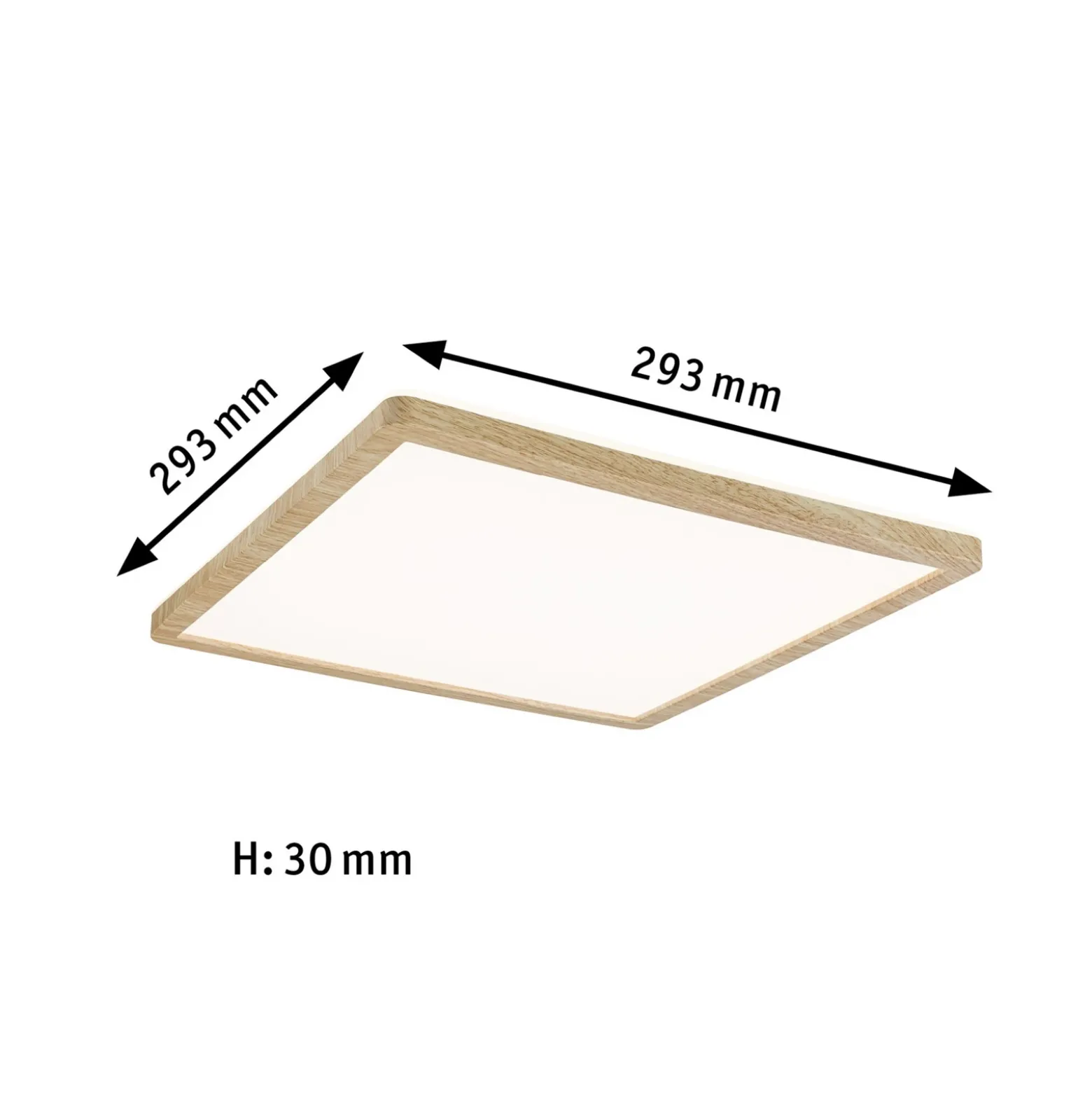 Panel LED Paulmann Atria Shine de 29 cm, acabado madera, IP44, 3000 K,