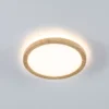 Panel LED Paulmann Atria Shine, Ø 19 cm, acabado madera, IP44, 3000 K,