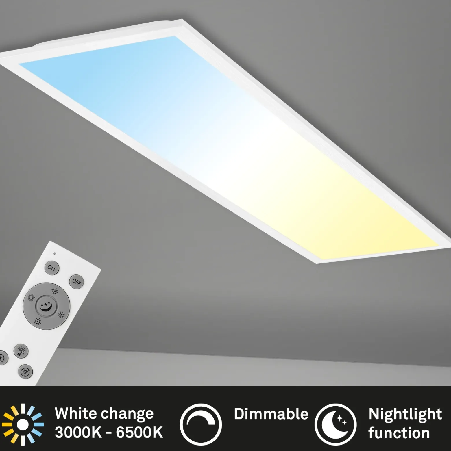 Panel LED Piatto CCT control remoto 100x25 blanco