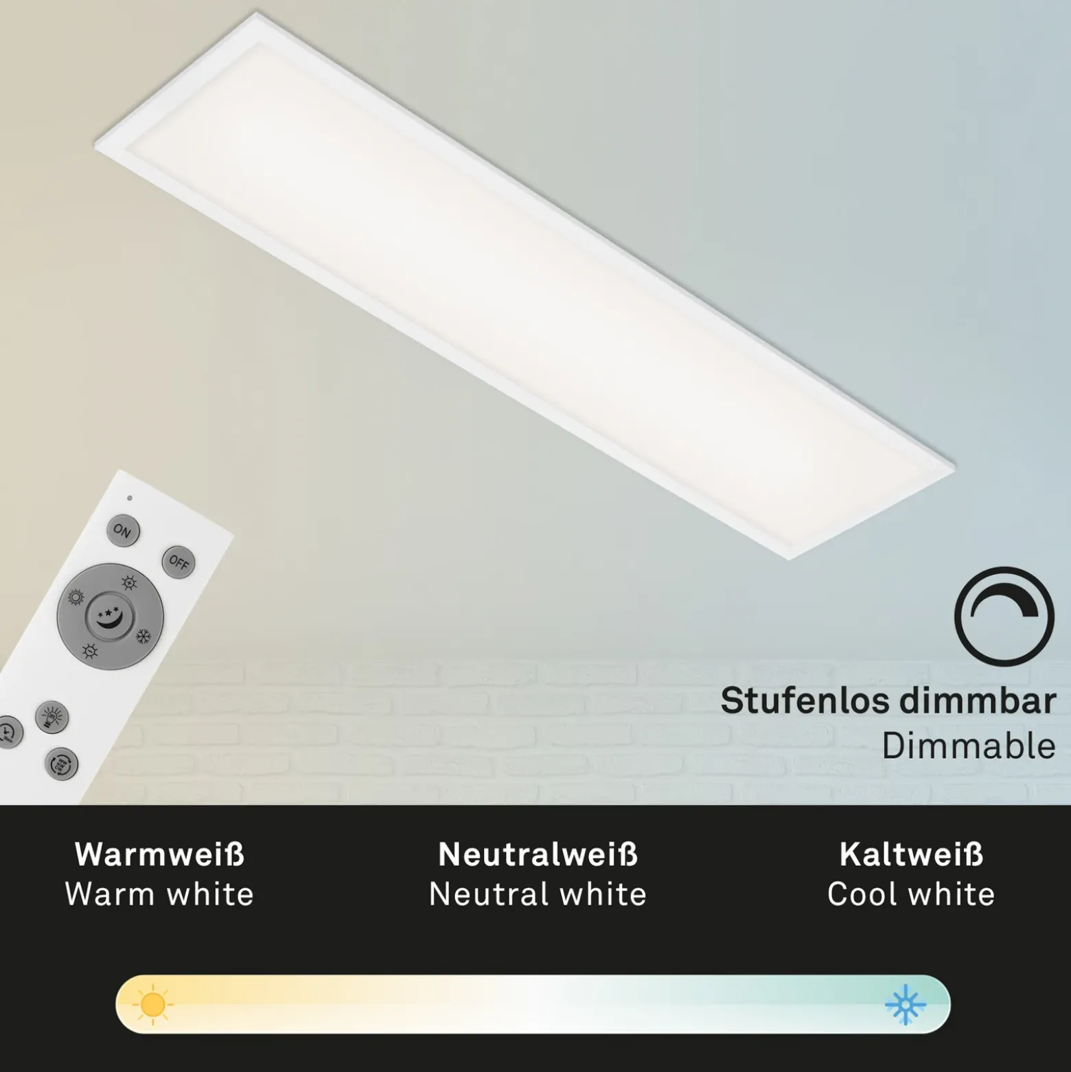 Panel LED Piatto CCT control remoto 100x25 blanco