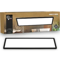 Panel LED Shallow con interruptor de encendido/apagado, 58 x 20 cm, negro,