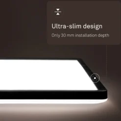 Panel LED Shallow con interruptor de encendido/apagado, 58 x 20 cm, negro,