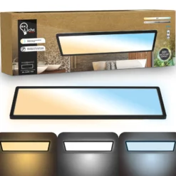 Panel LED Shallow Remote CCT, 58 x 20 cm, negro, retroiluminación