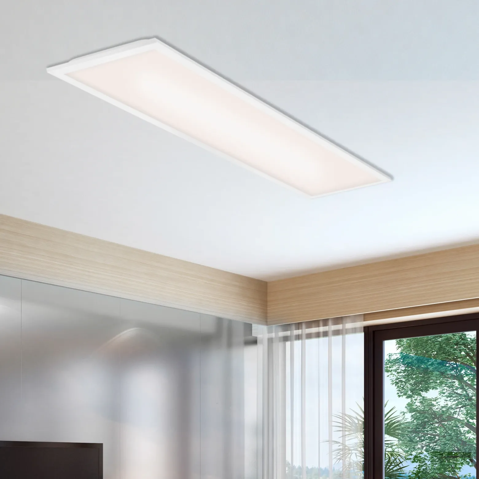Panel LED Simple, blanco, ultraplano, 100x25cm
