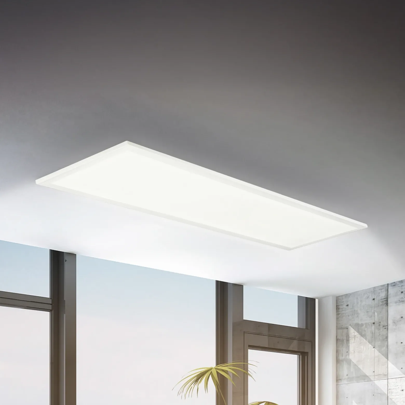 Panel LED Simple 100 x 25 cm, blanco, ultraplano, IP44, 4000 K