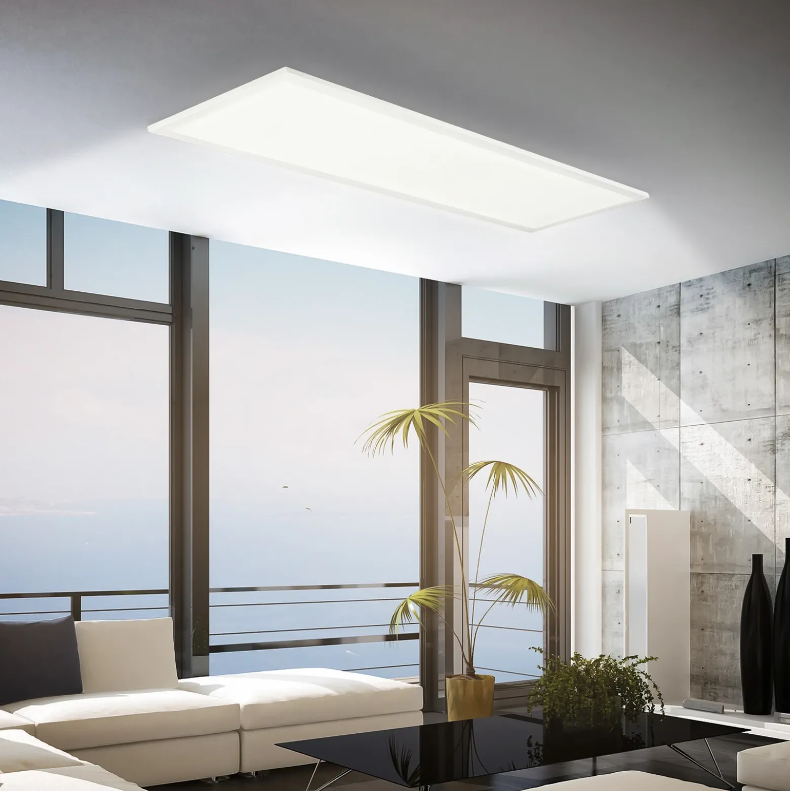 Panel LED Simple 100 x 25 cm, blanco, ultraplano, IP44, 4000 K