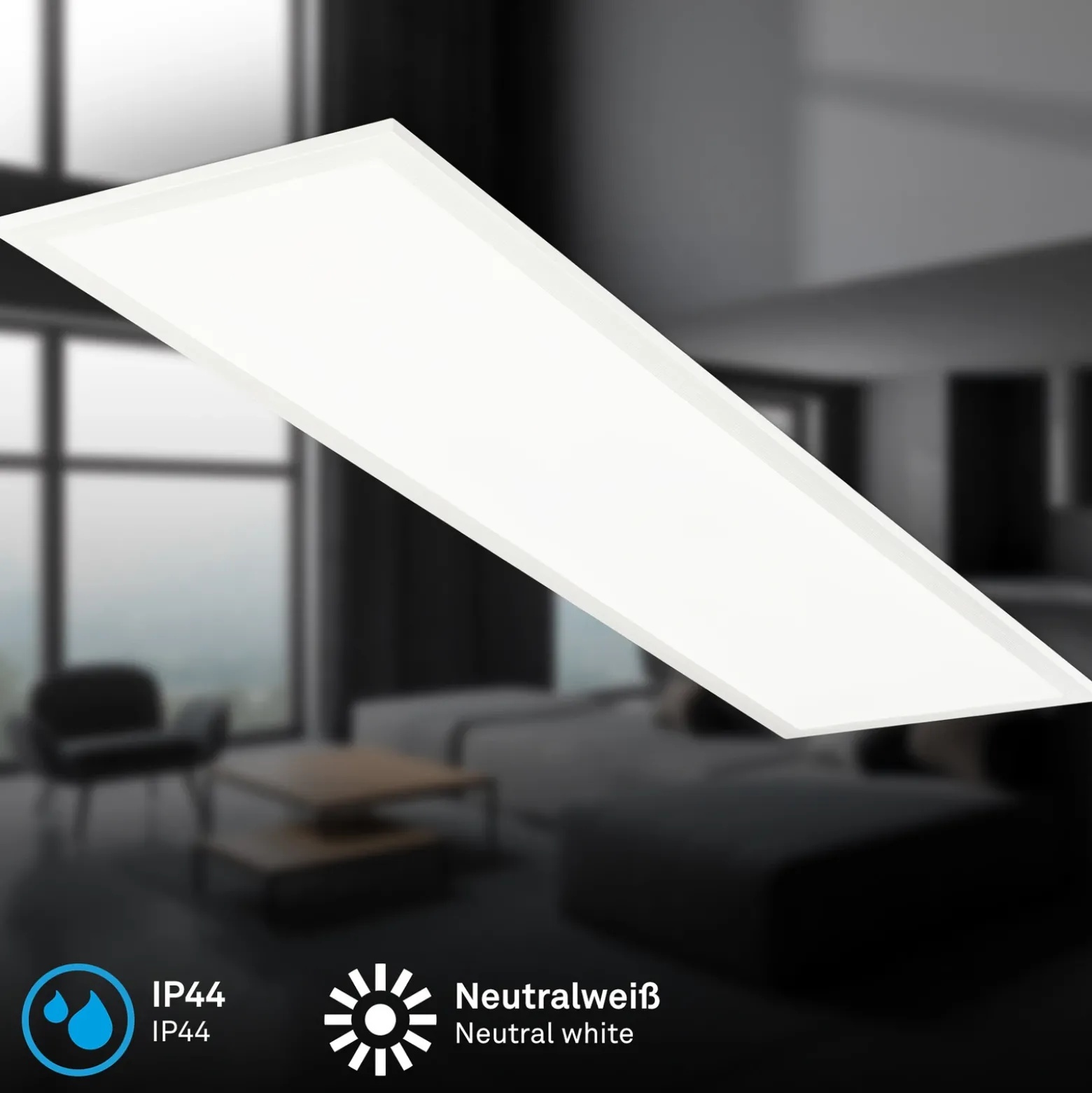 Panel LED Simple 100 x 25 cm, blanco, ultraplano, IP44, 4000 K
