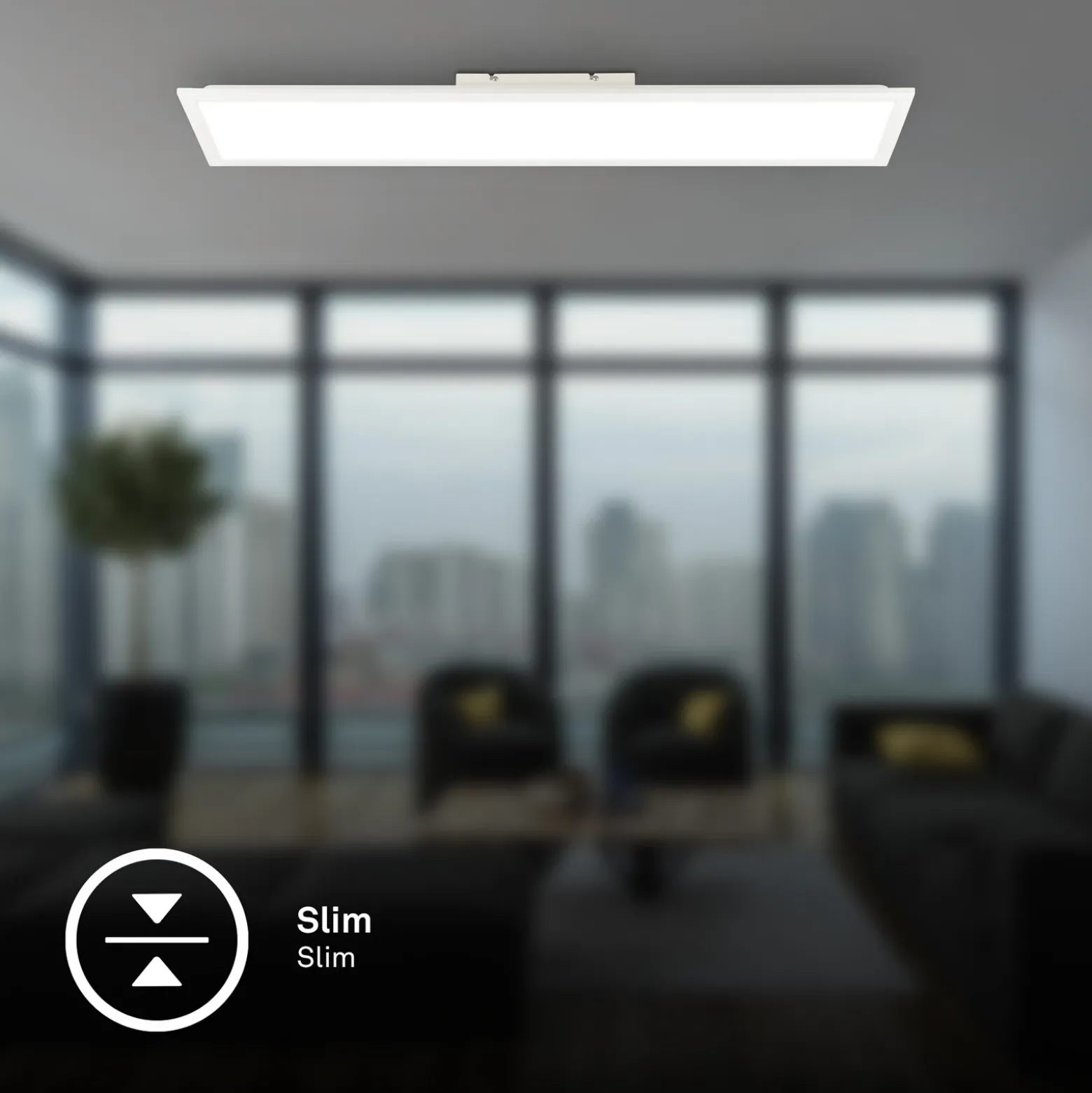 Panel LED Simple 100 x 25 cm, blanco, ultraplano, IP44, 4000 K