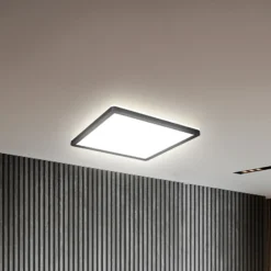 Panel LED Slim Control Remoto RGBW, 29 x 29 cm, negro, retroiluminación
