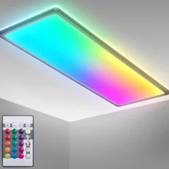 Panel LED Slim Control Remoto RGBW, 58 x 20 cm, negro, retroiluminación