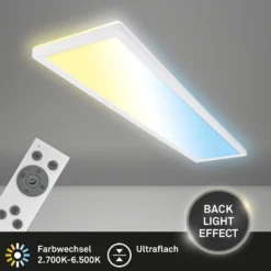 Panel LED Tava CCT, blanco, 98 x 20 cm, retroiluminado, plástico