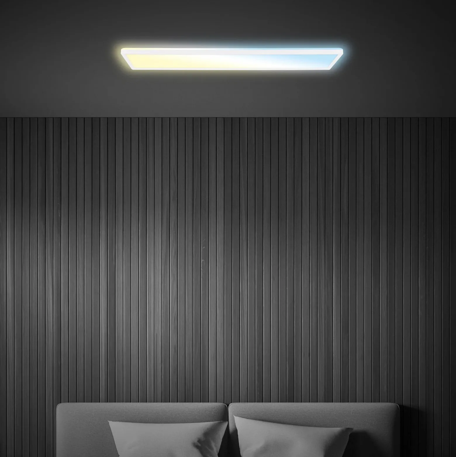 Panel LED Tava CCT, blanco, 98 x 20 cm, retroiluminado, plástico