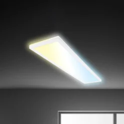 Panel LED Tava CCT, blanco, 98 x 20 cm, retroiluminado, plástico