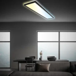 Panel LED Tava CCT, negro, 98 x 20 cm, retroiluminación de plástico
