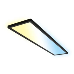 Panel LED Tava CCT, negro, 98 x 20 cm, retroiluminación de plástico