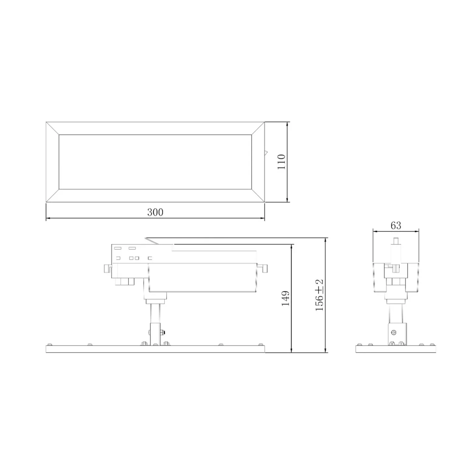Panel LED TRACK LIGHT, blanco, trifásico, 3000 K, encendido/apagado