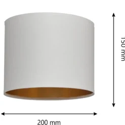 Pantalla Alba, Ø 20 cm, E27, blanco/dorado
