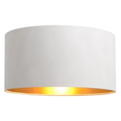 Pantalla Alba, Ø 40 cm, E27, blanco/dorado