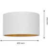 Pantalla Alba, Ø 45 cm, E27, blanco/dorado