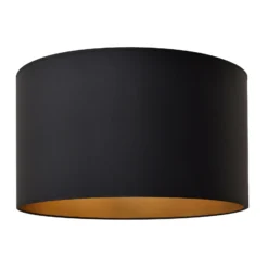 Pantalla Alba, Ø 45 cm, E27, negro/dorado