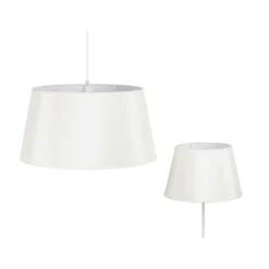 Pantalla Cone Altura 25,5 cm, chintz crudo/blanco