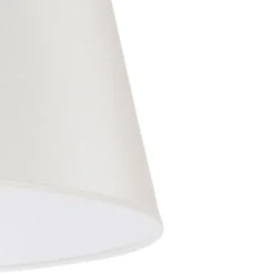 Pantalla Cone Altura 25,5 cm, chintz crudo/blanco