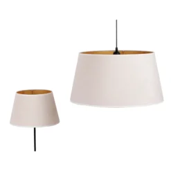 Pantalla Cone Altura 25,5 cm, crudo/dorado