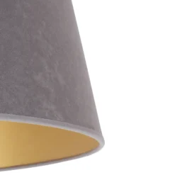Pantalla Cone Altura 18 cm, gris/dorado