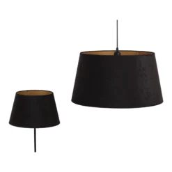 Pantalla Cone Altura 25,5 cm, negro/dorado