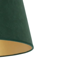 Pantalla Cone Altura 18 cm, verde oscuro/dorado