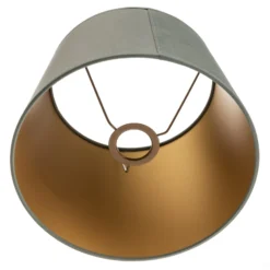 Pantalla Cone Altura 18 cm, verde menta/dorado