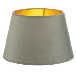 Pantalla Cone Altura 18 cm, verde menta/dorado