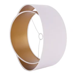 Pantalla de lámpara Chloe, Ø 50 cm, exterior blanco, interior dorado