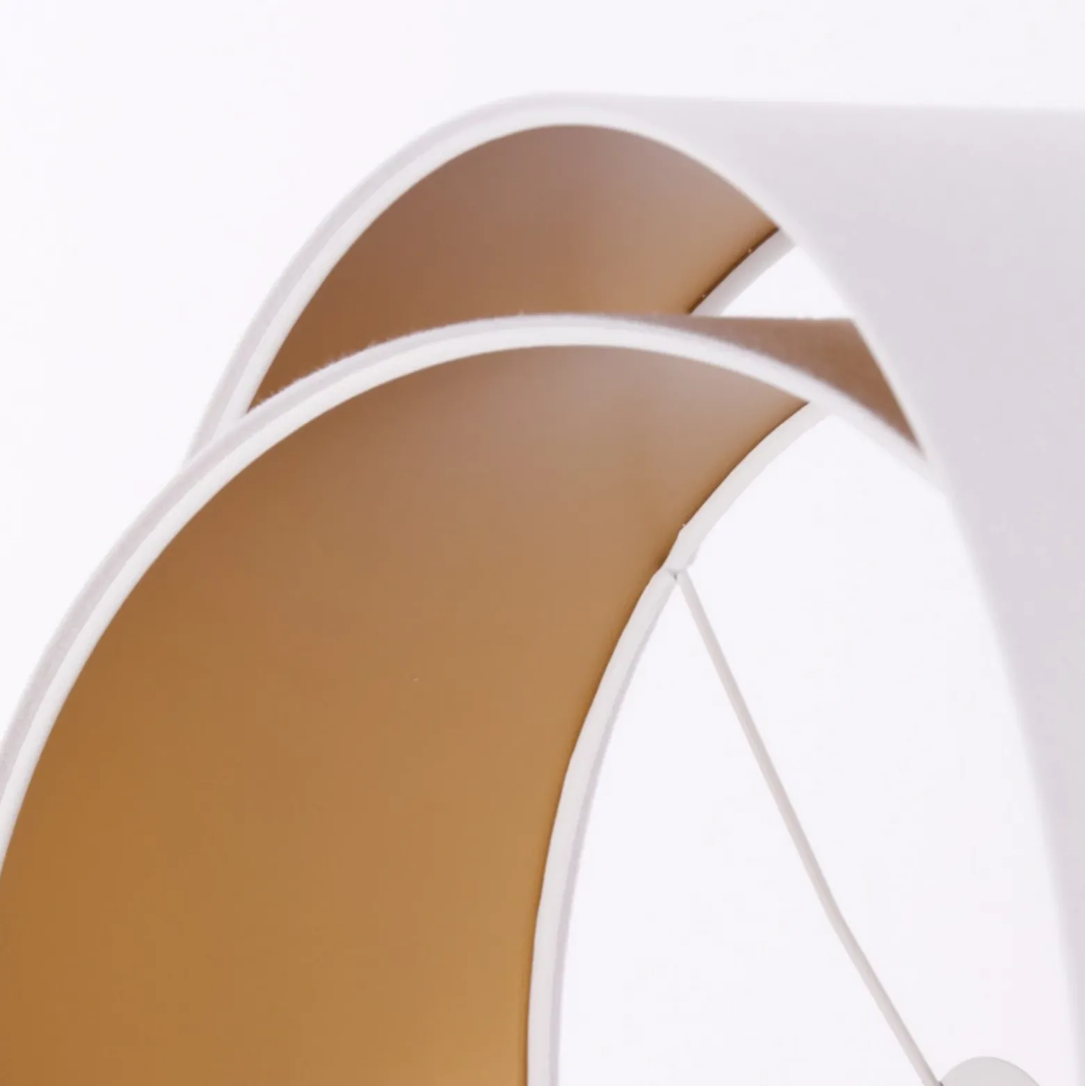 Pantalla de lámpara Chloe, Ø 50 cm, exterior blanco, interior dorado