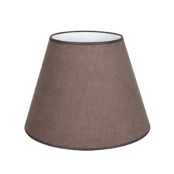 Pantalla de lámpara Cone, marrón, altura 30 cm, de tela