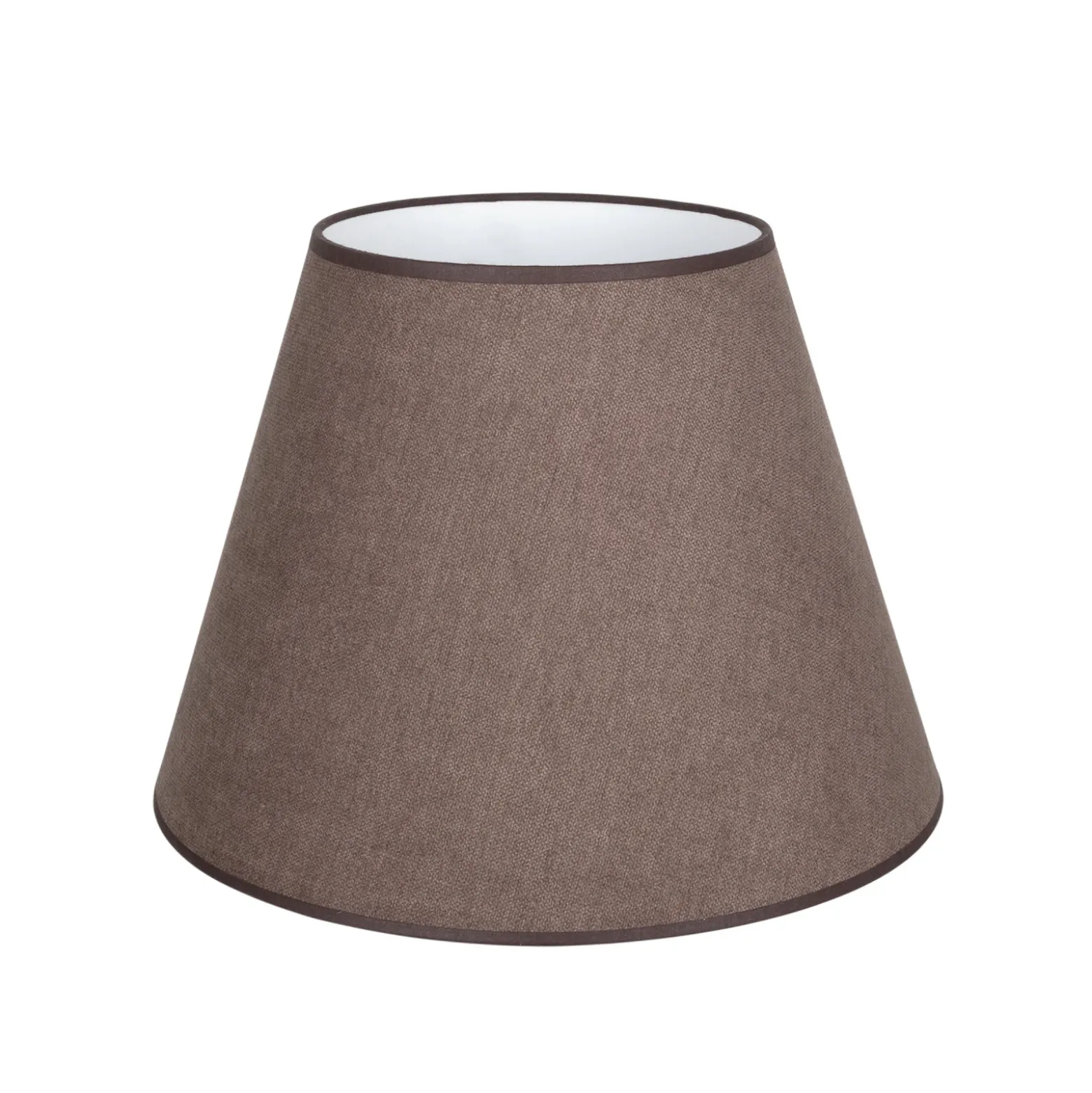 Pantalla de lámpara Cone, marrón, altura 30 cm, de tela