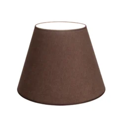 Pantalla de lámpara Cone, marrón, altura 30 cm, de tela