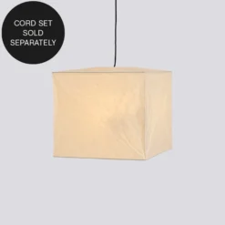 Pantalla de lámpara HAY Cube, altura 40 cm, blanca, de papel